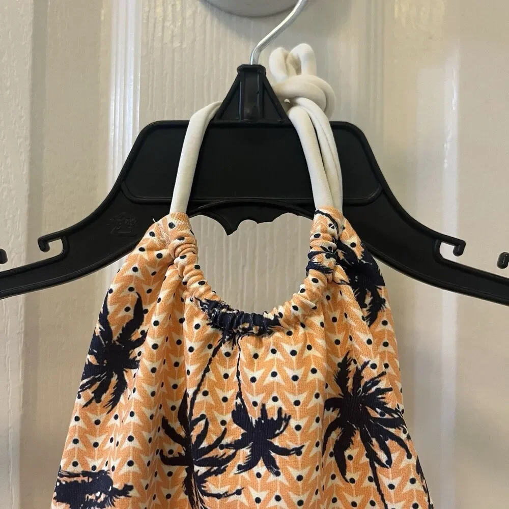 Eberjey Peach Midnight Palm Trees Halter Swimsuit One Piece Girls Size 2 years